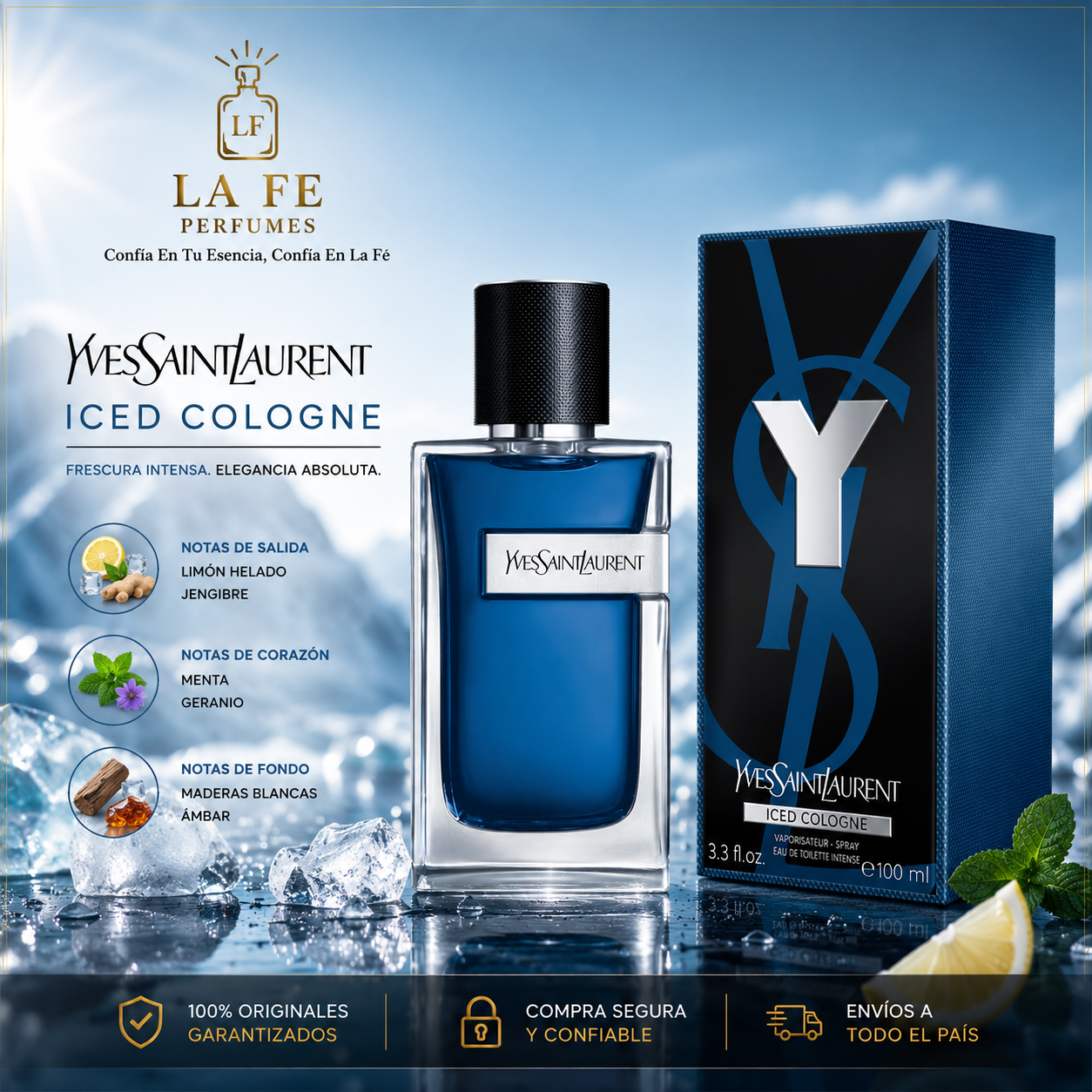 Yves Saint Laurent Y Iced Cologne Men 60ml EDT Intense